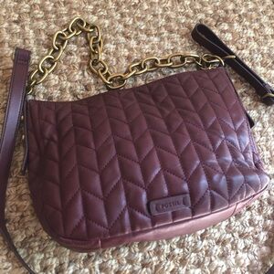 New: Fossil Jolie Quilted Leather and Chained Crossbody Bag
